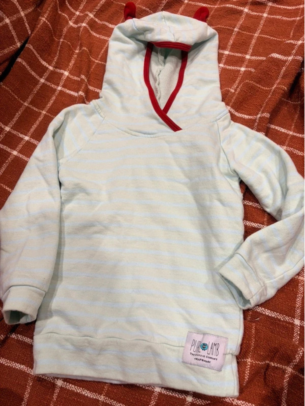 Purl lamb mint striped hoodie 3t